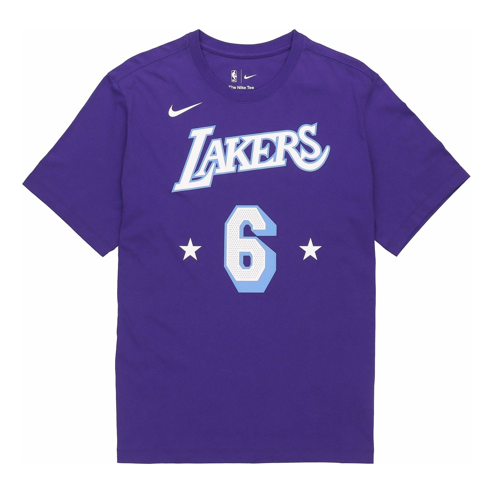 Nike City Edition Alphabet T-Shirt Lakers Lebron James No. 6 Asia Sizing 'Court Purple' DA7385-551