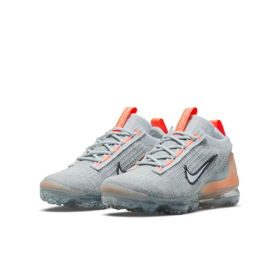 (GS) Nike Air VaporMax 2021 Flyknit 'Grey Fog Bright Mango' DB1550-002 - Image 3