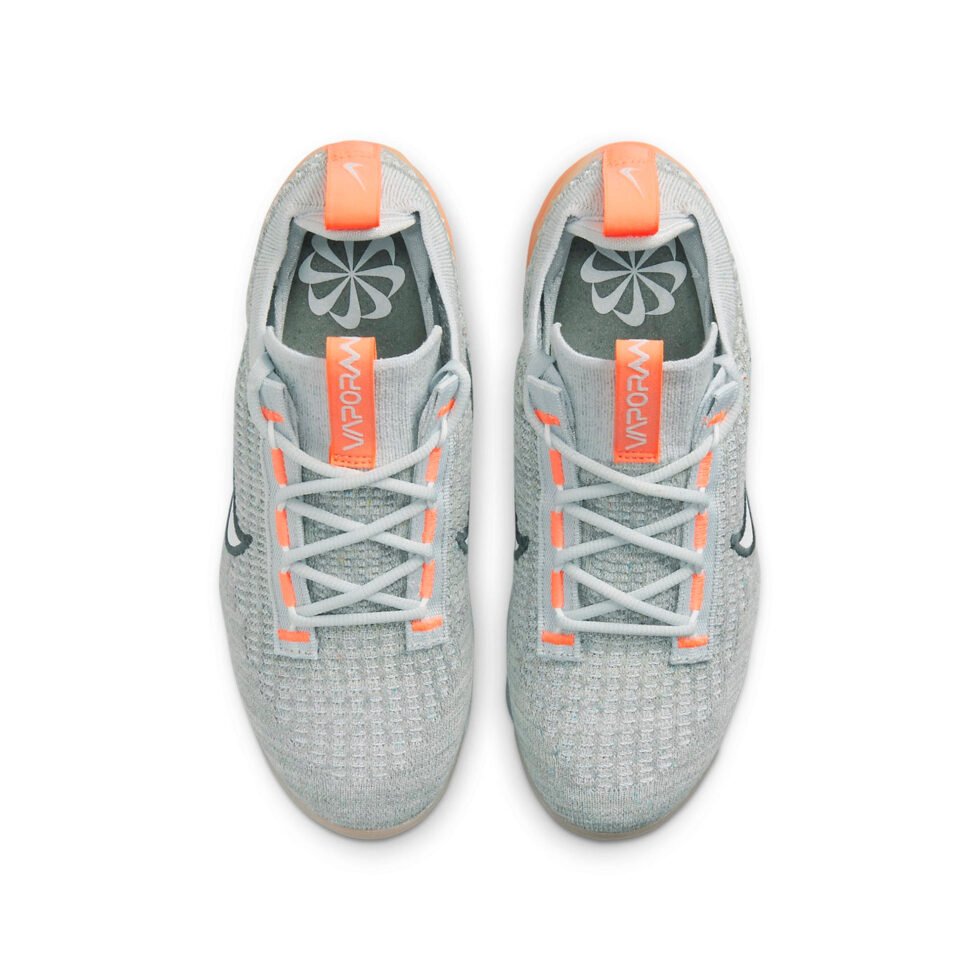 (GS) Nike Air VaporMax 2021 Flyknit 'Grey Fog Bright Mango' DB1550-002 - Image 4