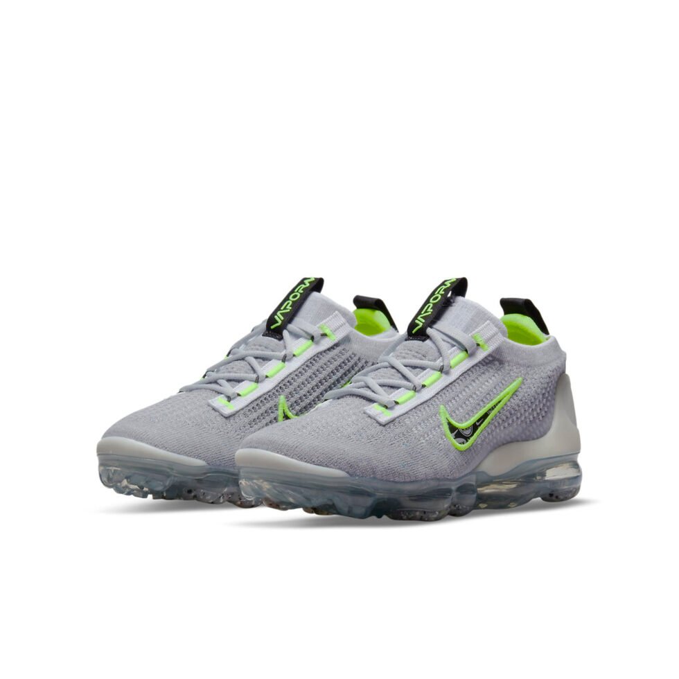 (GS) Nike Air VaporMax 2021 Flyknit 'Wolf Grey Volt' DB1550-005 - Image 3
