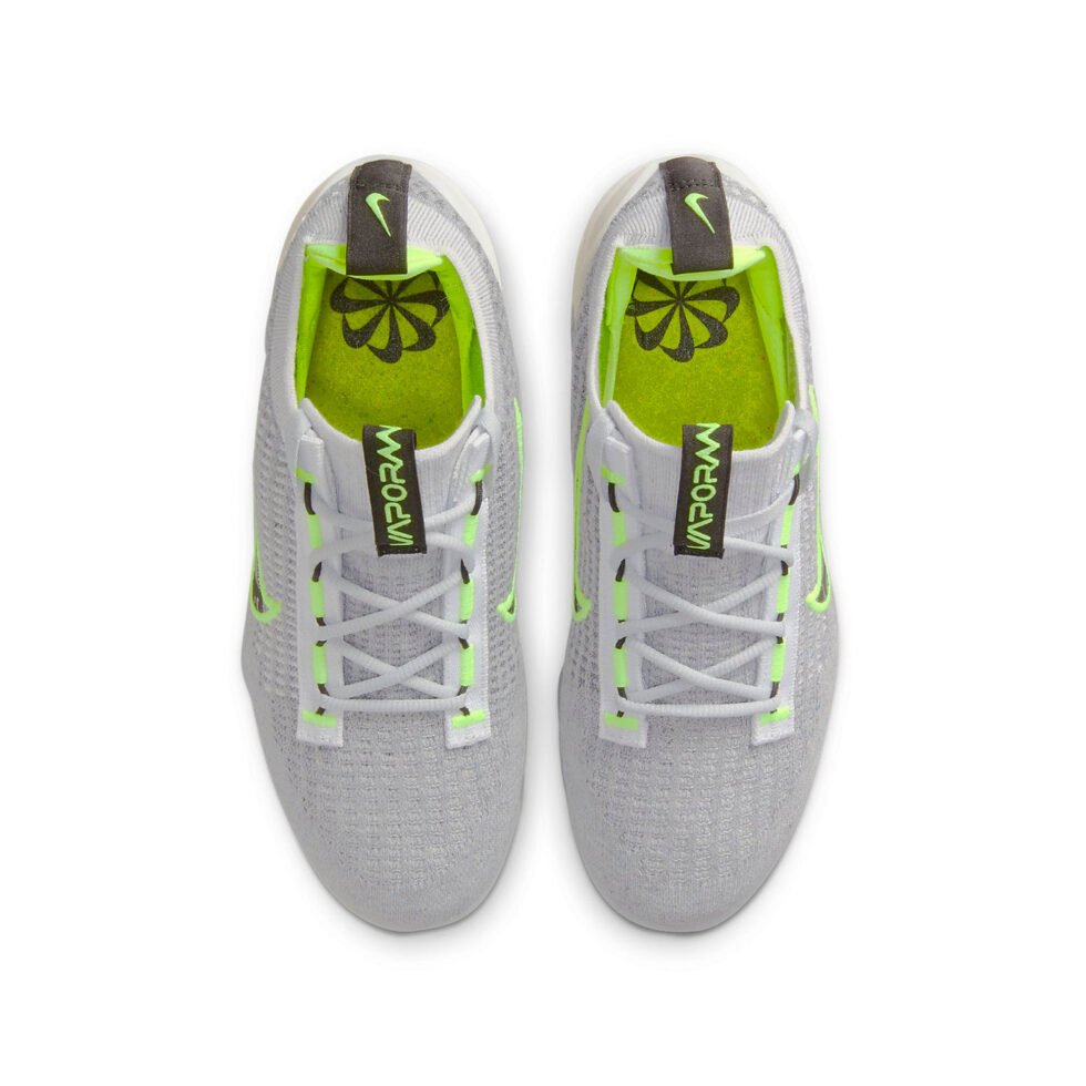 (GS) Nike Air VaporMax 2021 Flyknit 'Wolf Grey Volt' DB1550-005 - Image 4