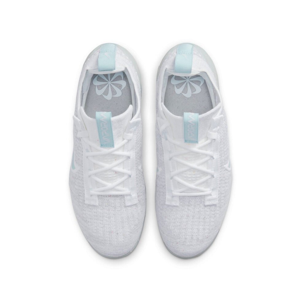 (GS) Nike Air VaporMax 2021 Flyknit 'Mismatched Swoosh - White Aura' DB1550-102 - Image 4