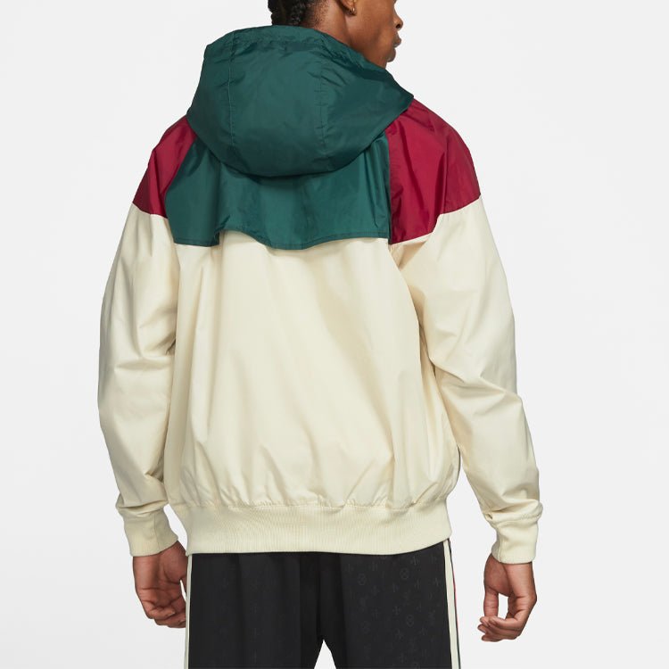 Nike Liverpool Pattern Colorblock Printing Loose Soccer/Football Zipper Hooded Jacket Beige Creamy DB2956-238 - Image 4
