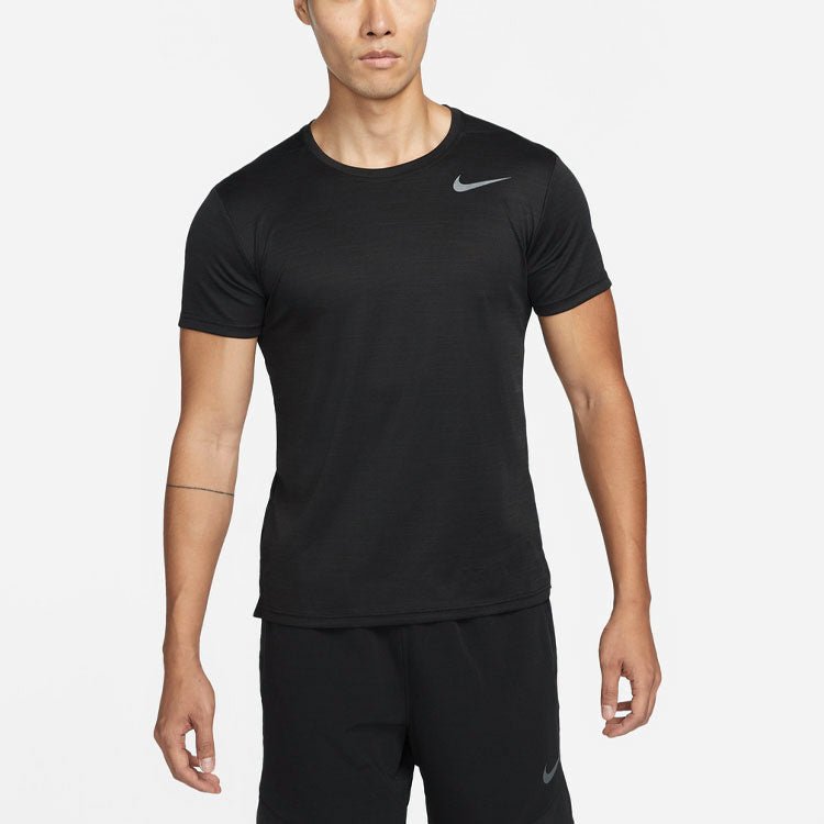 Men's Nike Running Training Quick Dry Sports Round Neck Short Sleeve Black T-Shirt DB4230-010 - Image 3