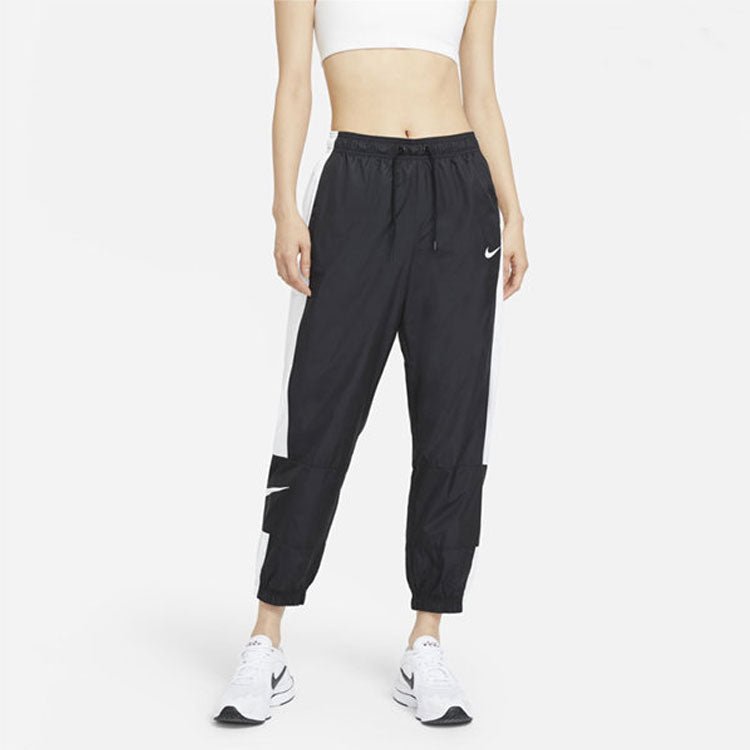(WMNS) Nike Nsw Stmnt Wvns Pant Running Training Colorblock Knit Sports Pants/Trousers/Joggers Autumn Black DC0041-010 - Image 5