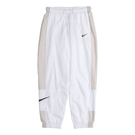 (WMNS) Nike Nsw Stmnt Wvns Pant Running Training Colorblock Knit Sports Pants/Trousers/Joggers Autumn White DC0041-100