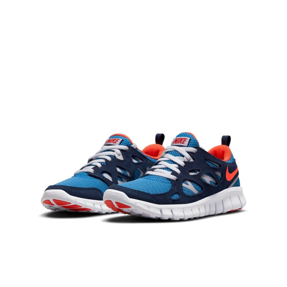 (GS) Nike Free Run 2 'Light Photo Blue Orange' DD0163-403 - Image 3