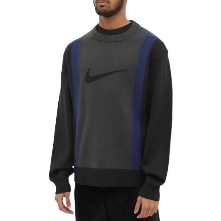 Nike SB Crew Knit Sweater Black & Dark Smoke Grey DD0578-010 - Image 2