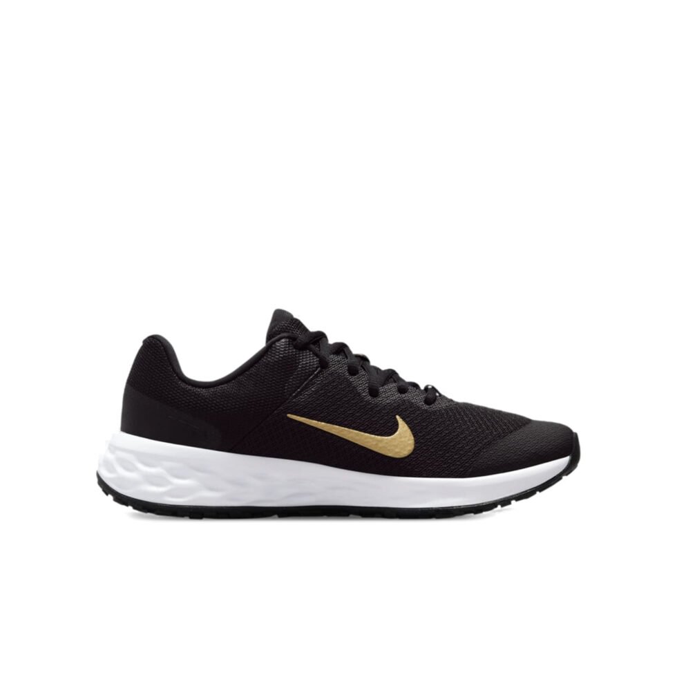 (GS) Nike Revolution 6 'Black Metallic Gold' DD1096-002 - Image 2