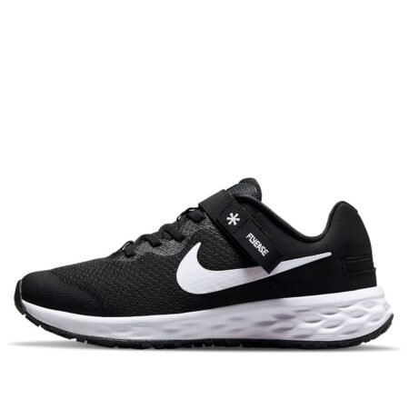 (GS) Nike Revolution 6 FlyEase 'Black White' DD1113-003