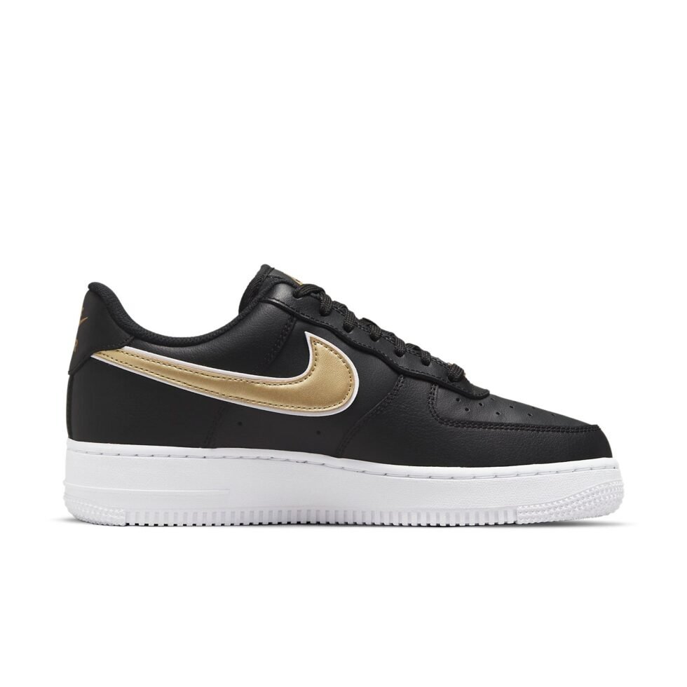 (WMNS) Nike Air Force 1 '07 Essential 'Black Metallic Gold' DD1523-001 - Image 2