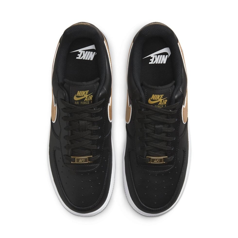 (WMNS) Nike Air Force 1 '07 Essential 'Black Metallic Gold' DD1523-001 - Image 4