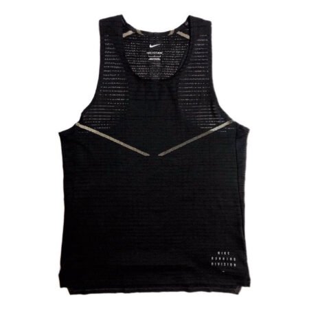 Men's Nike Solid Color Pullover Running Sports Black Vest DD4844-010