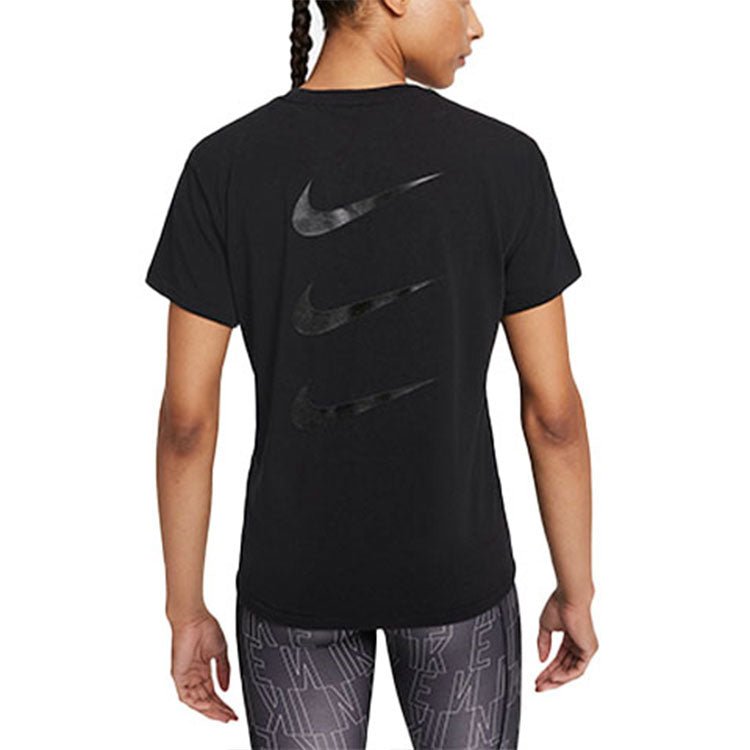 (WMNS) Nike Dri-FIT Run Division Back Printing Sports Running T-Shirt Black DD5316-010 - Image 5