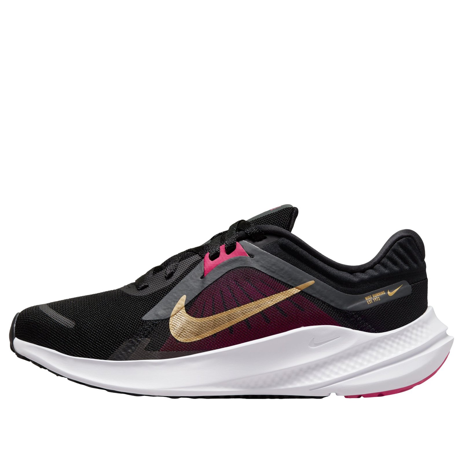 (WMNS) Nike Quest 5 'Black Dark Smoke Grey Fireberry Metallic Gold' DD9291-009
