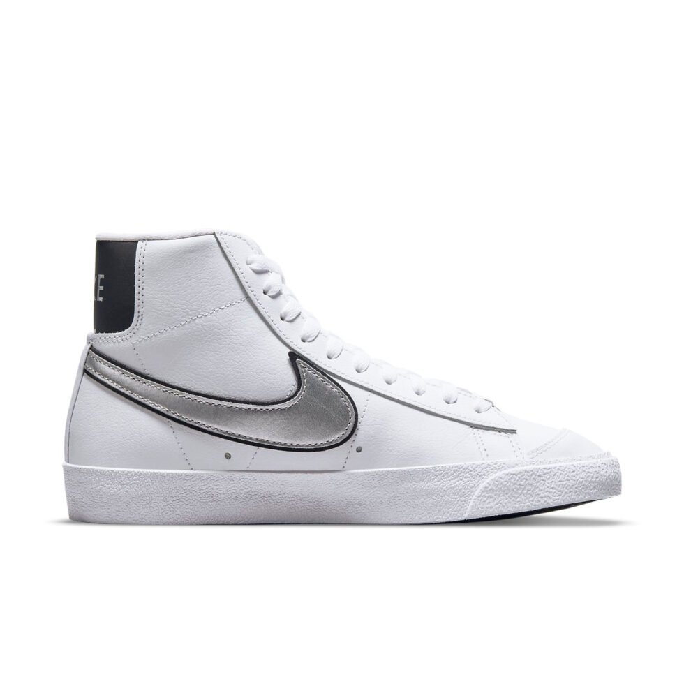 (WMNS) Nike Blazer Mid '77 Essential 'White Metallic Silver' DH0070-100 - Image 2