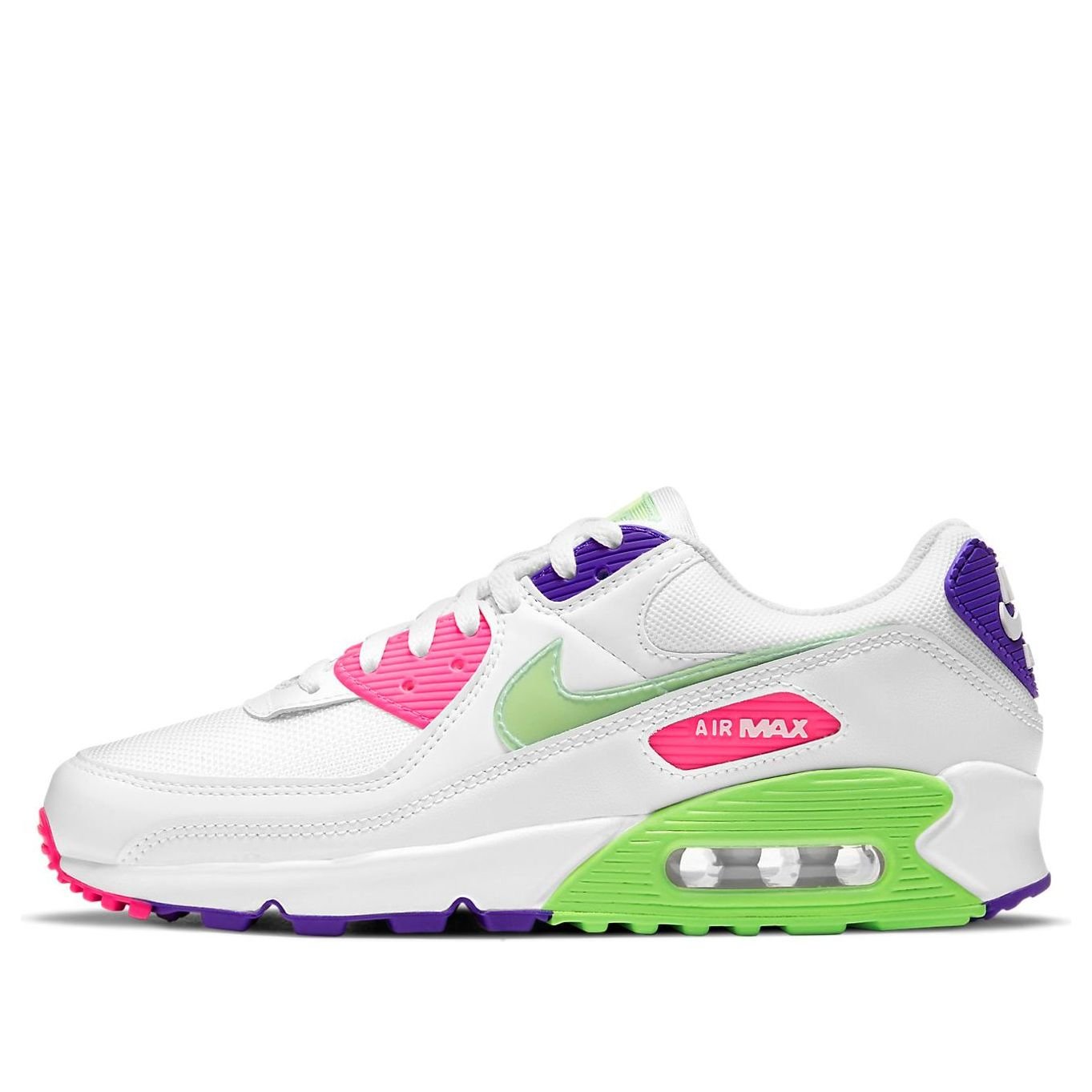 (WMNS) Nike Air Max 90 'White Indigo Burst Volt' DH0250-100