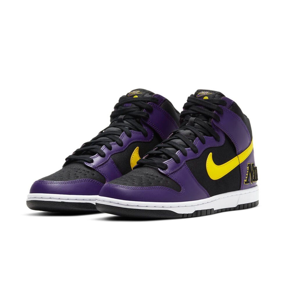 Nike Dunk High Premium EMB 'Lakers' DH0642-001 - Image 3