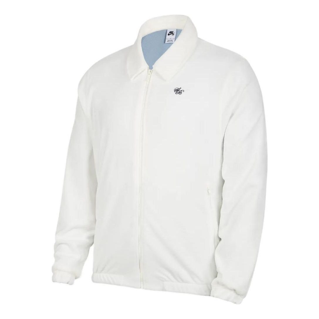 Nike SB Solid Color Embroidered Loog Casual Jacket Couple Style White DH2917-133