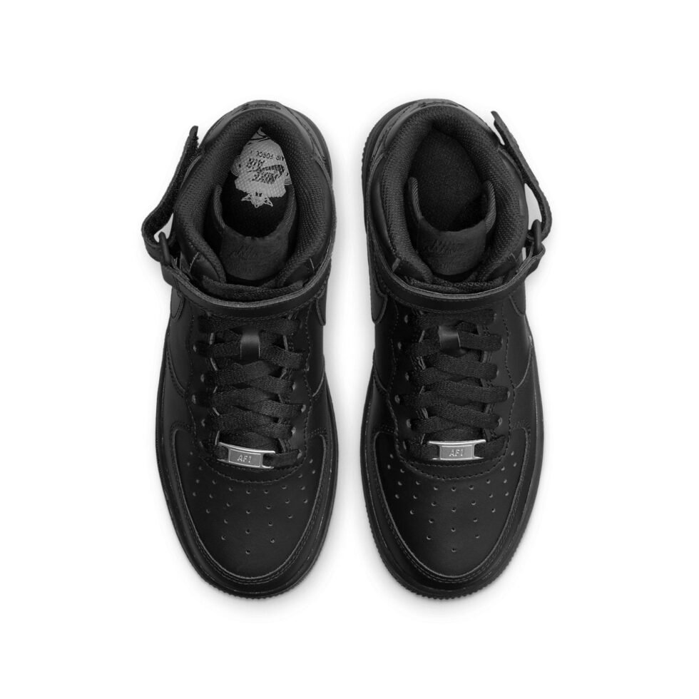 (GS) Nike Air Force 1 Mid LE 'Triple Black' DH2933-001 - Image 4