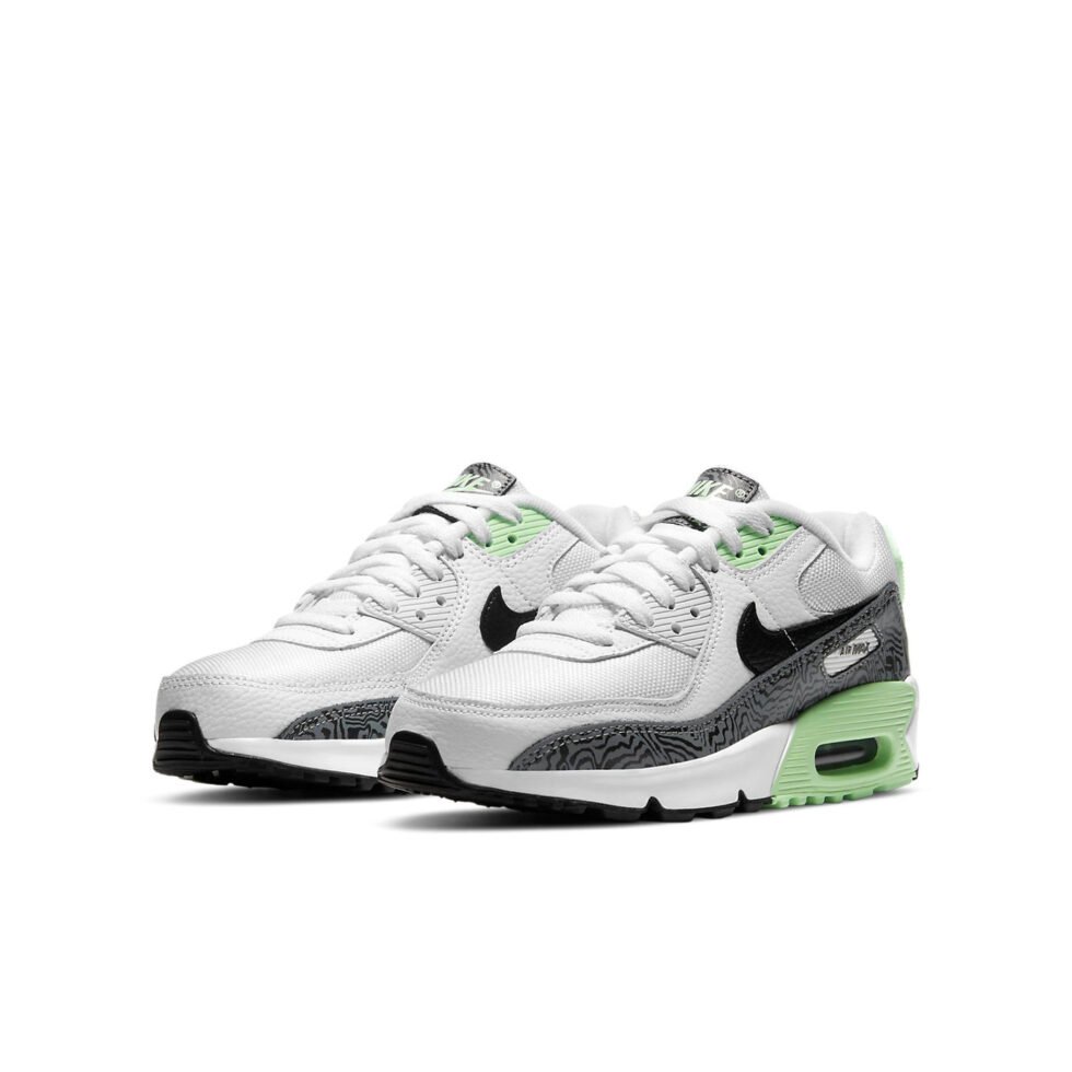 (GS) Nike Air Max 90 'White Vapor Green' DH4111-100 - Image 3