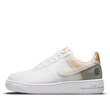 (GS) Nike Air Force 1 Crater 'Move To Zero - White Orange' DH4339-100
