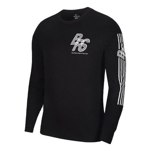 Nike Dri-Fit Printing Running Sports Long Sleeves Black DH4345-010