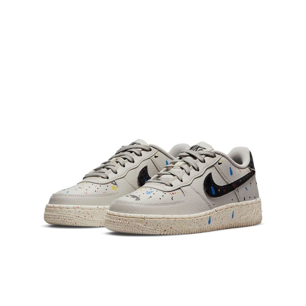 (GS) Nike Air Force 1 LV8 3 'Paint Splatter - Light Bone' DJ2598-001 - Image 3