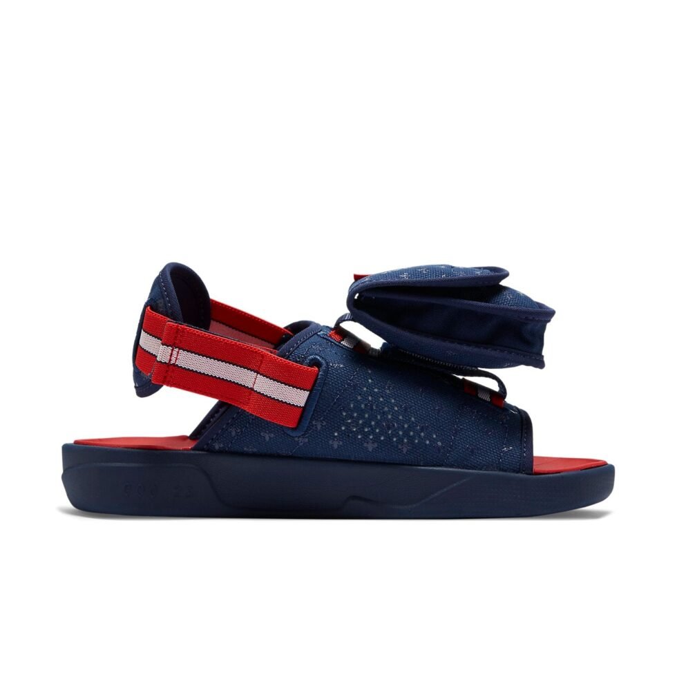 Paris Saint-Germain x Air Jordan LS Slide 'Midnight Navy Red' DJ2992-400 - Image 2