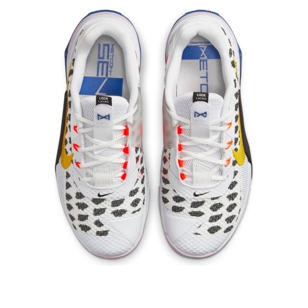 (WMNS) Nike Metcon 7 'Polka White Yellow Strike 'White Black' DJ4312-074 - Image 4