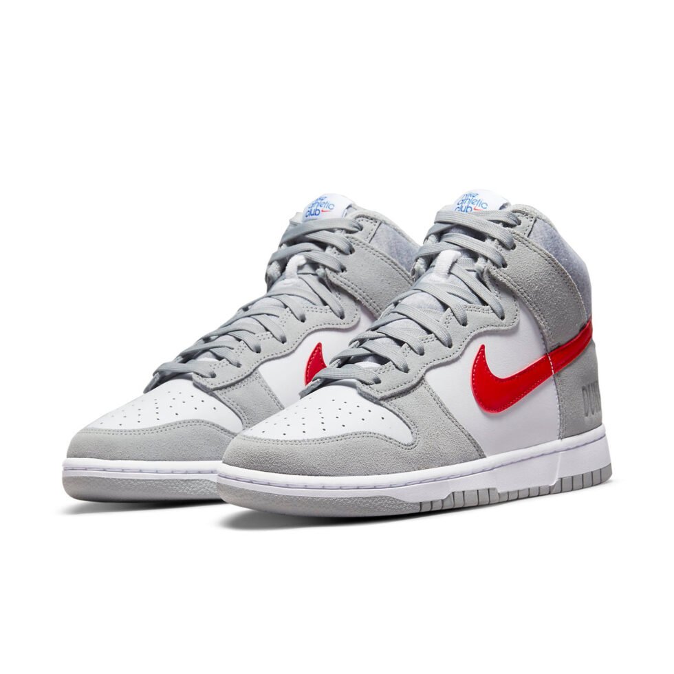 Nike Dunk High SE 'Athletic Club - Light Smoke Grey Gym Red' DJ6152-001 - Image 3