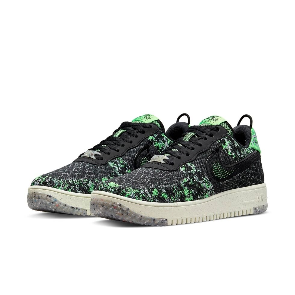 Nike Air Force 1 Crater Flyknit Next Nature 'Black Volt' DM0590-002 - Image 3