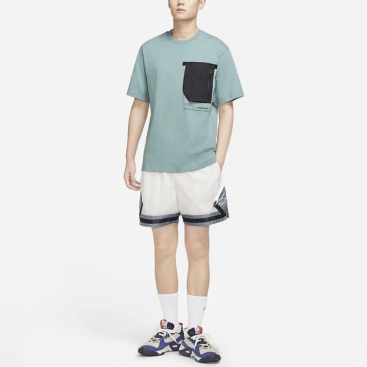 Air Jordan 23 Engineered Colorblock Pocket Round Neck Casual Short Sleeve Gray Black DM1389-041 - Image 3