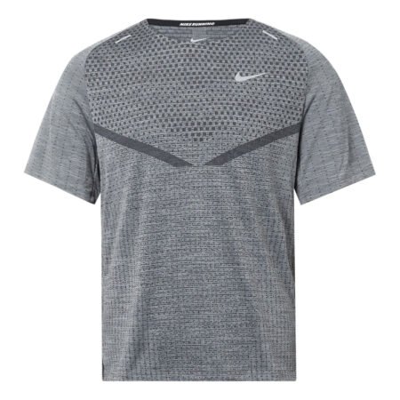 Men's Nike Dri-FIT ADV TechKnit Ultra Solid Color Reflective Running Sports Short Sleeve Gray DM4754-010