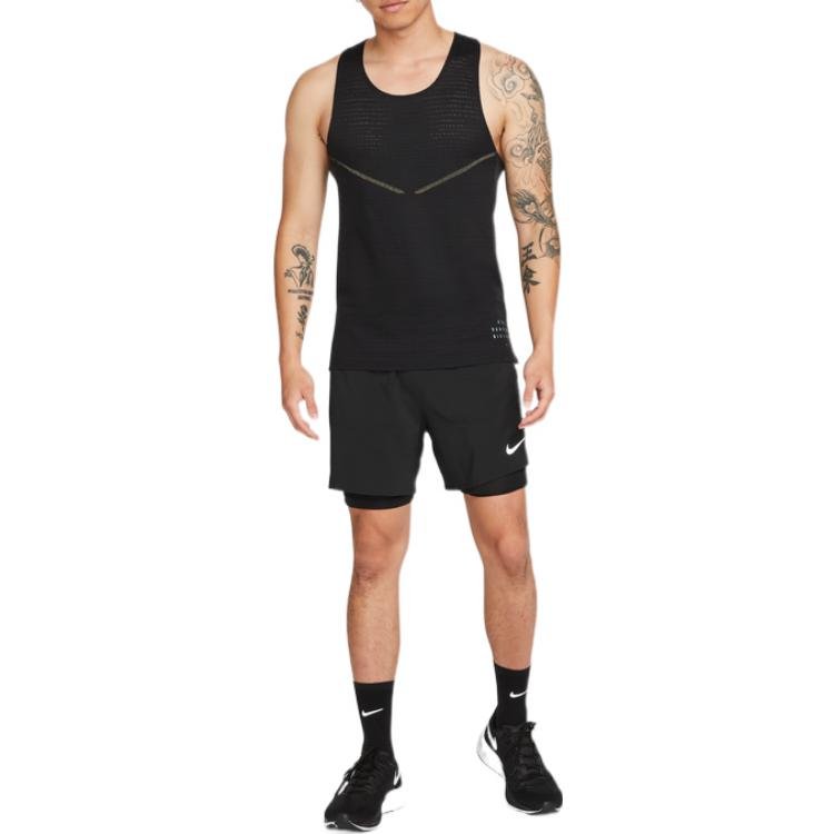Nike Run Division Pinnacle Casual Breathable Quick Dry Solid Color Running Vest Black DM4776-010 - Image 3