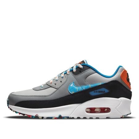 (GS) Nike Air Max 90 Leather 'Grey Fog Multi Swoosh' DM7594-001