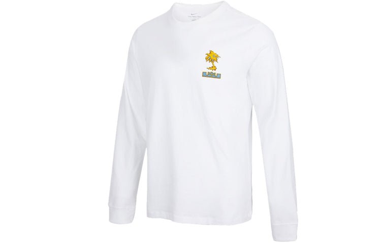 Men's Nike Lebron Sfg Basketball Sports Printing Round Neck Long Sleeves White T-Shirt DN2906-100 - Image 2