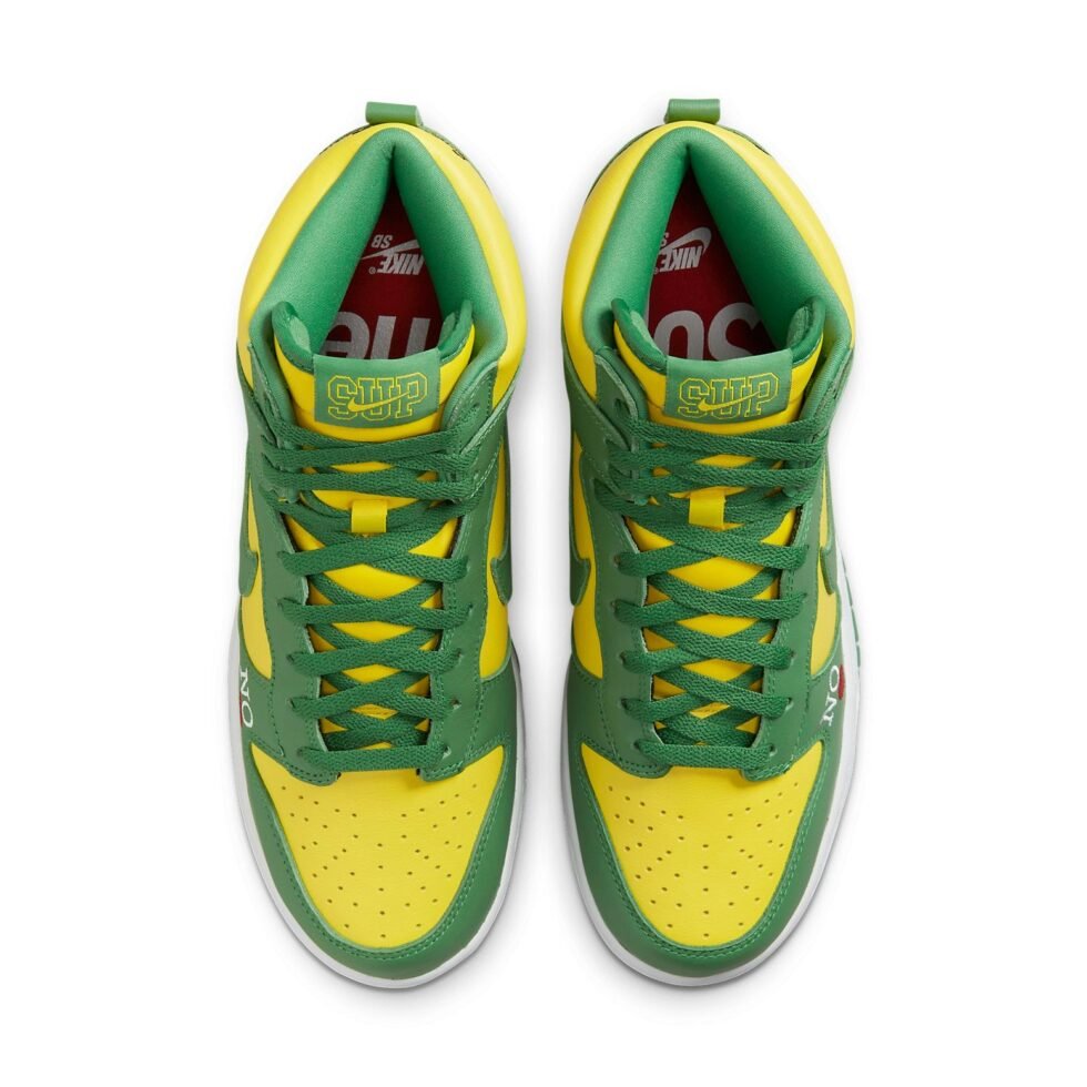Nike x Supreme SB Dunk High 'By Any Means - Brazil' DN3741-700 - Image 4