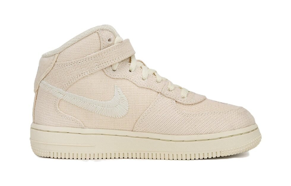 (PS) Nike x Stussy Air Force 1 Mid 'Fossil' DN4157-200 - Image 2