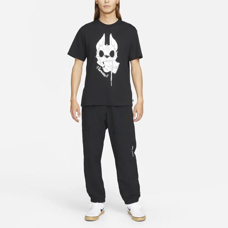 Nike SB Printing Pattern Skateboard Short Sleeve Black DN7329-010 - Image 3