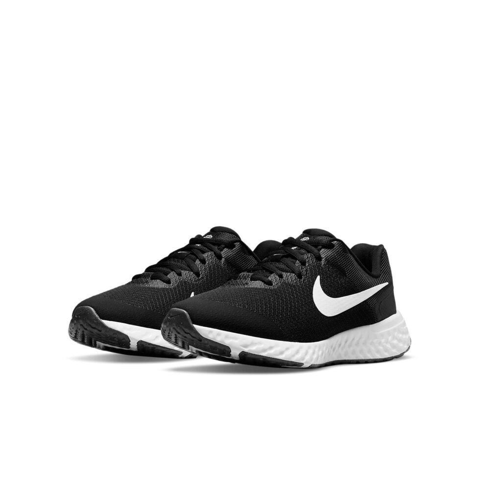 (GS) Nike Revolution 6 4E Wide 'Black White' DN8207-003 - Image 3