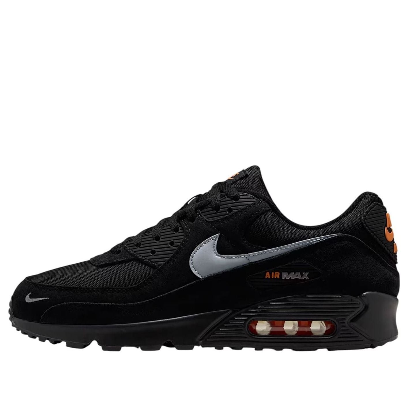 Nike Air Max 90 'Black Total Orange Metallic Cool Grey' DO6706-010