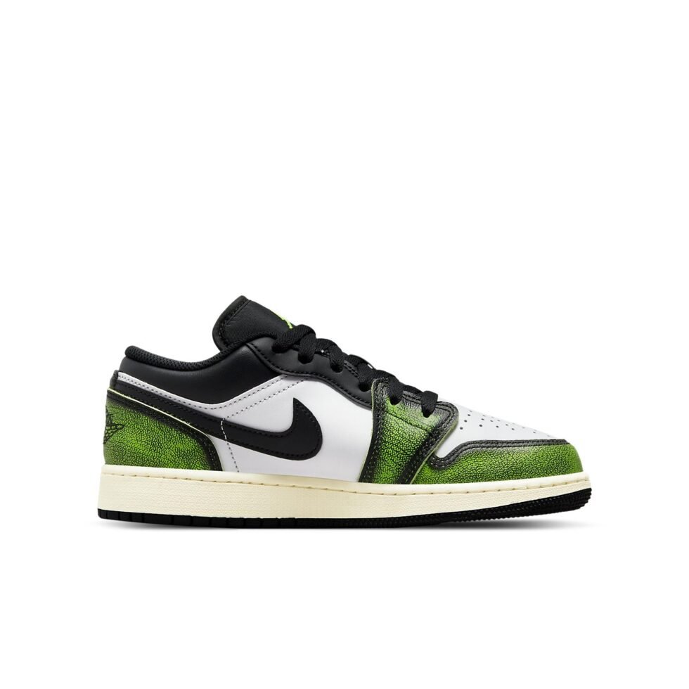 (GS) Air Jordan 1 Low SE 'Wear-Away - Electric Green' DO8244-003 - Image 2