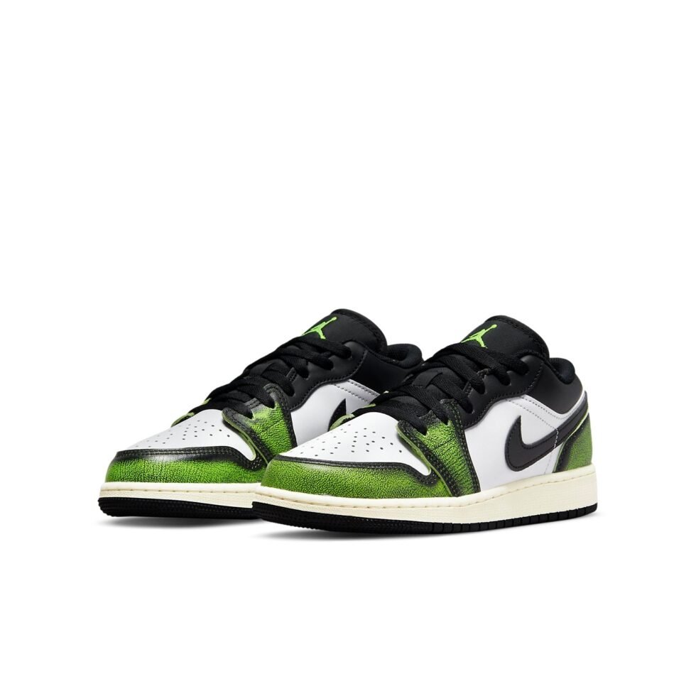 (GS) Air Jordan 1 Low SE 'Wear-Away - Electric Green' DO8244-003 - Image 3