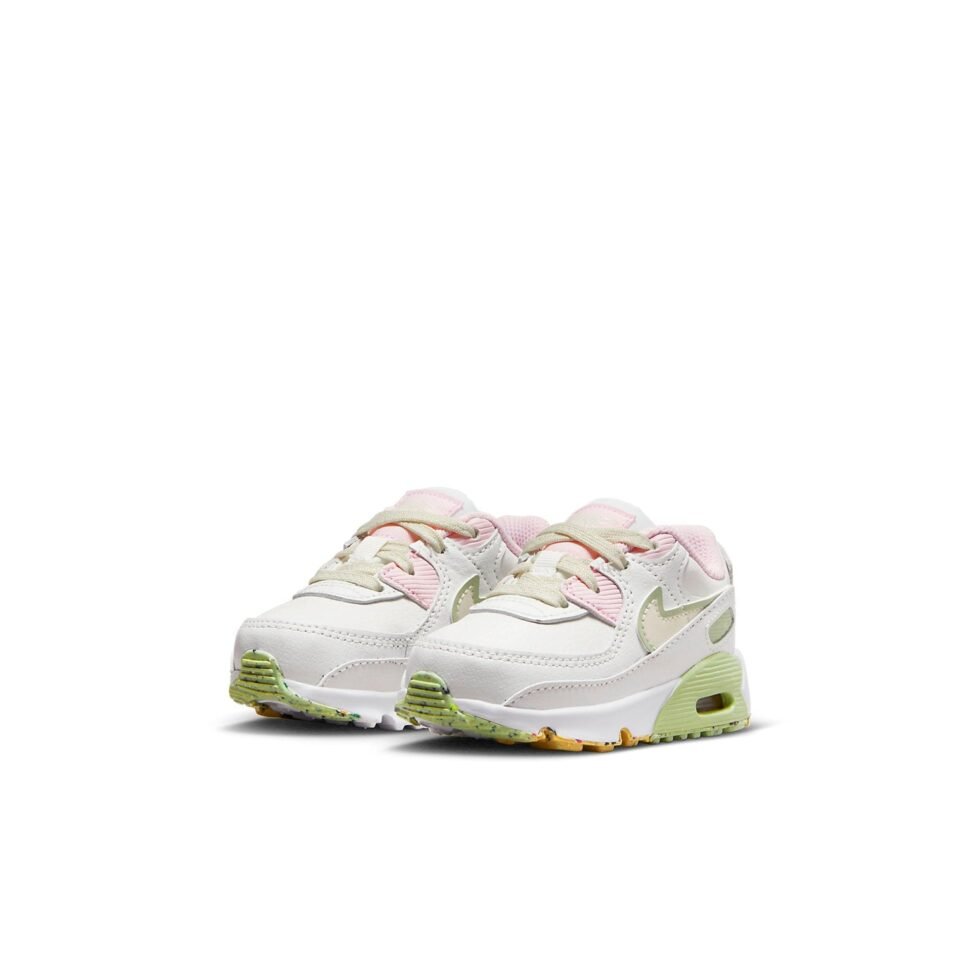 Nike Air Max 90 LTR Leather SE 'White Pink Green' DQ0278-100 - Image 3