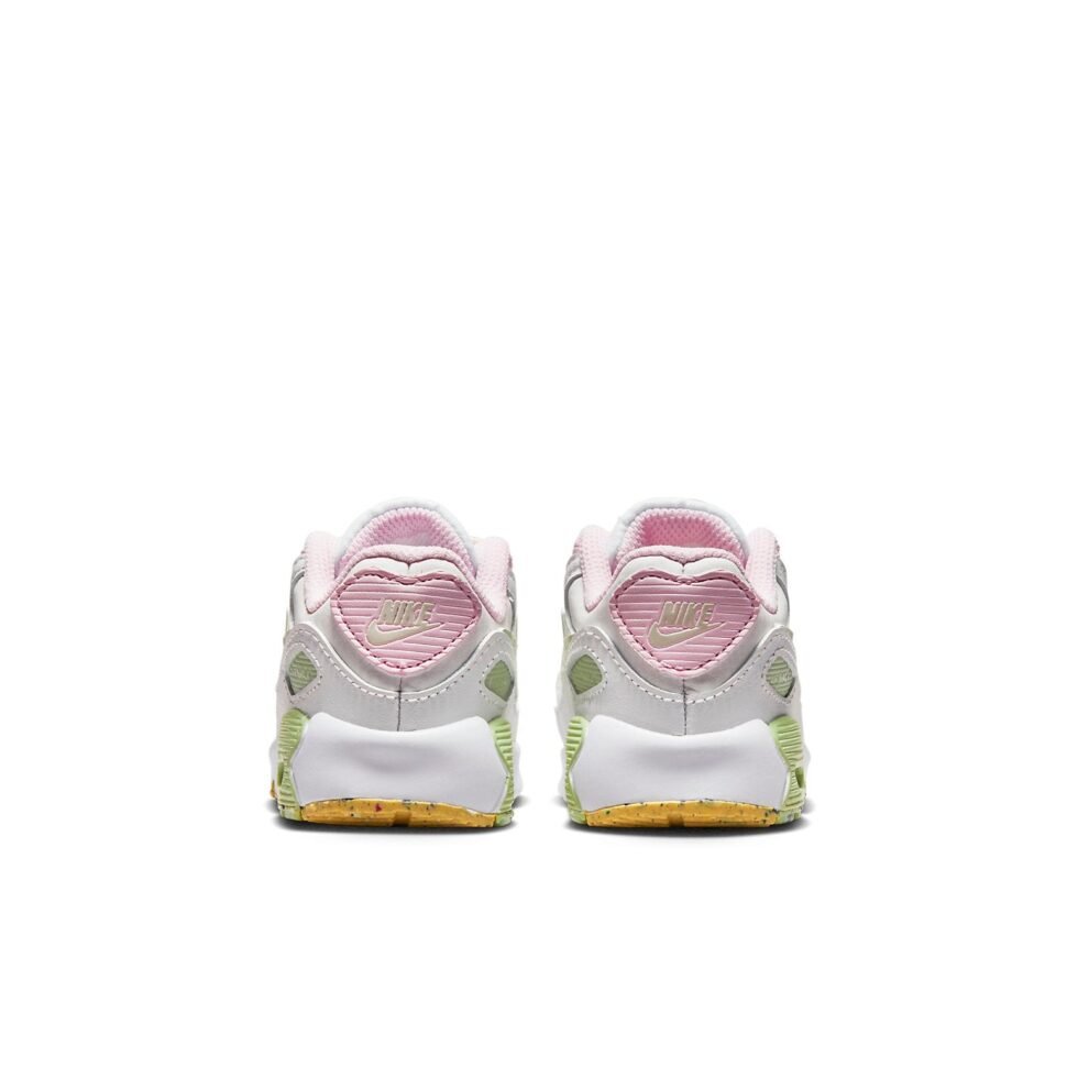 Nike Air Max 90 LTR Leather SE 'White Pink Green' DQ0278-100 - Image 5