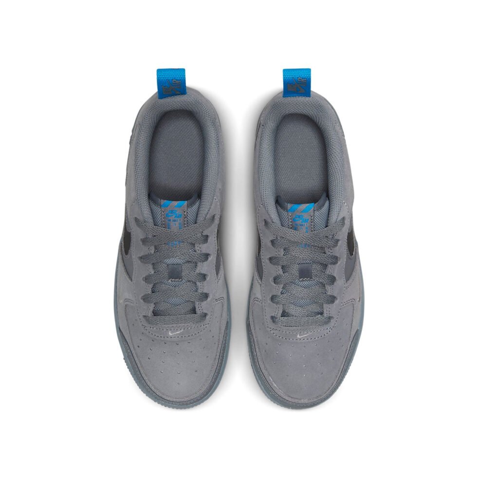 (GS) Nike Air Force 1 Low 'Cut Out Swoosh - Smoke Grey' DQ1097-001 - Image 4