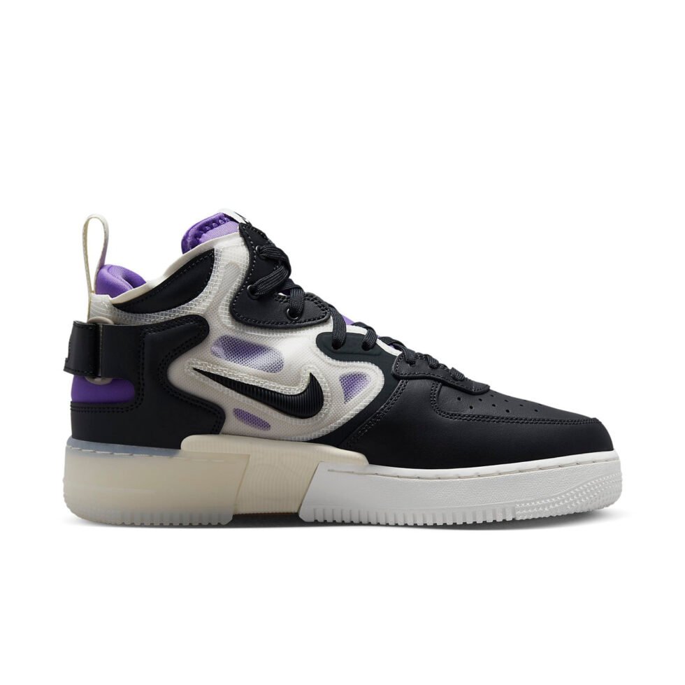 Nike Air Force 1 Mid React 'Off Noir Action Grape' DQ1872-001 - Image 2