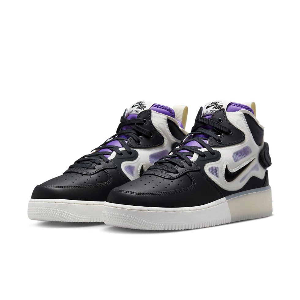 Nike Air Force 1 Mid React 'Off Noir Action Grape' DQ1872-001 - Image 3
