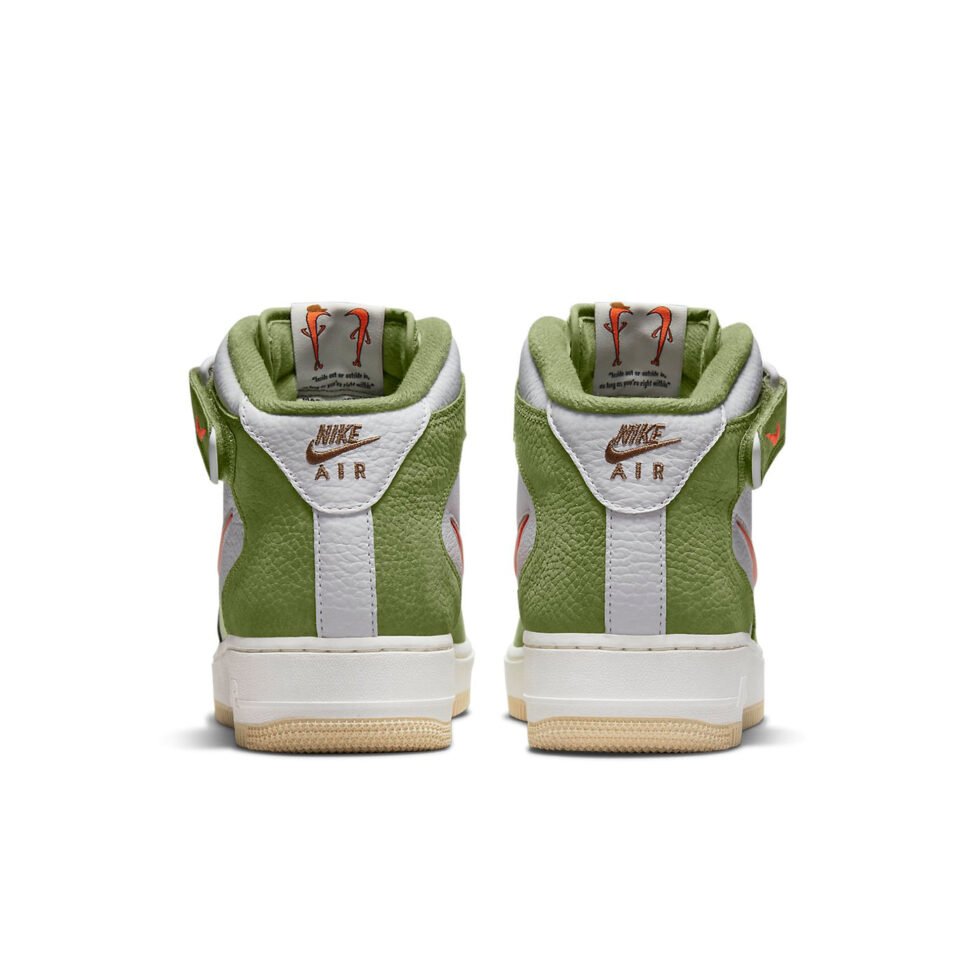 Nike Air Force 1 Mid QS 'Olive Green Total Orange' DQ3505-100 - Image 5